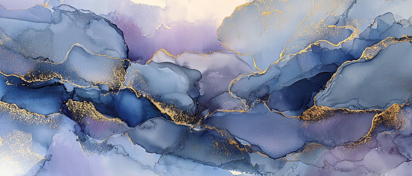 Bandeau aquarelle bleu et or apaisant