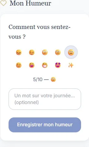 Suivi de l'humeur au quotidien dans l'application HypnoPuissance
