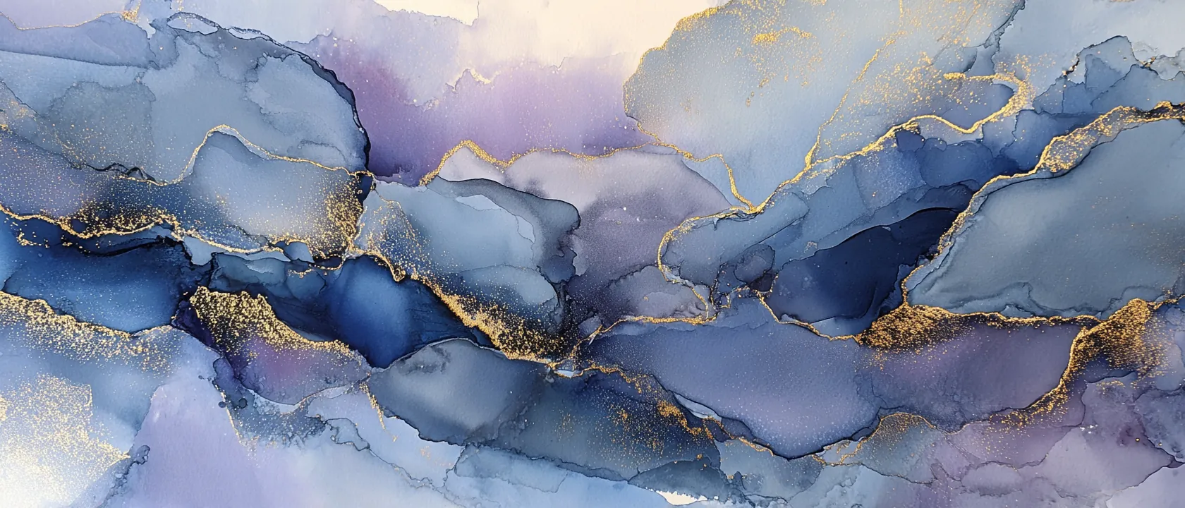 Bandeau aquarelle bleu et or apaisant